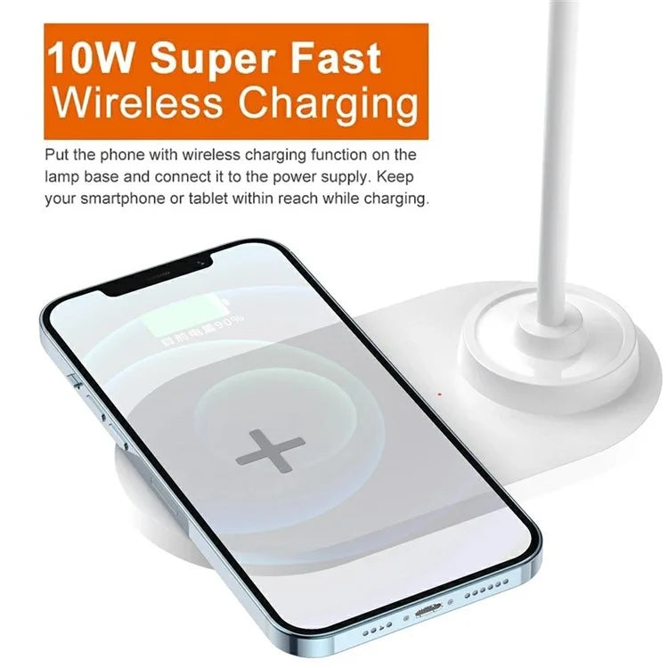 HT-510 2-in-1 Eye Protection LED Desk Lamp 15W Phone Wireless Charger