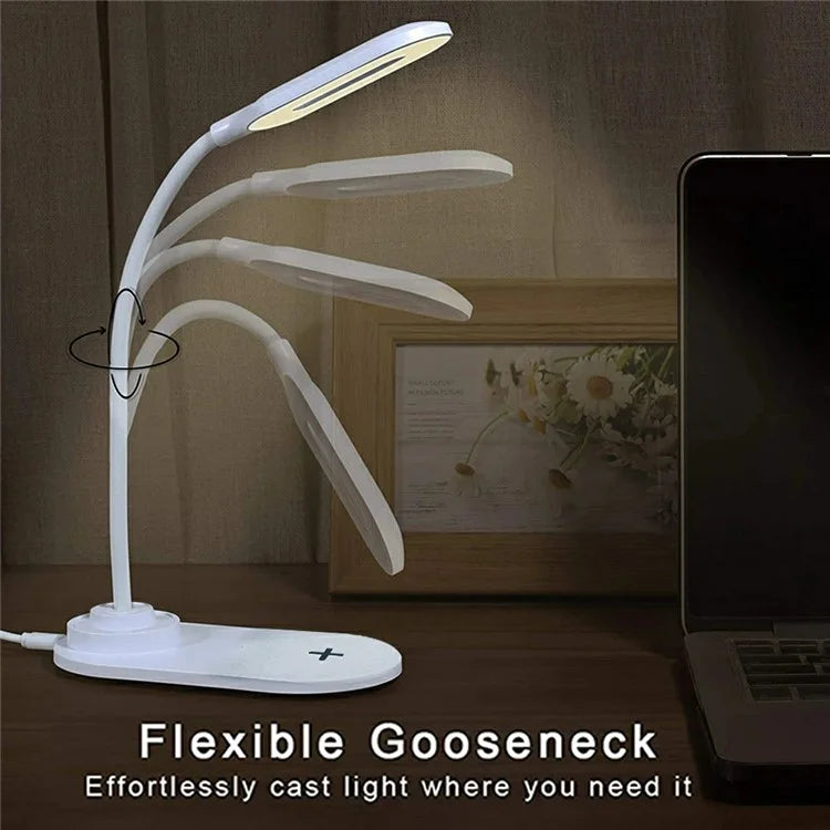 HT-510 2-in-1 Eye Protection LED Desk Lamp 15W Phone Wireless Charger
