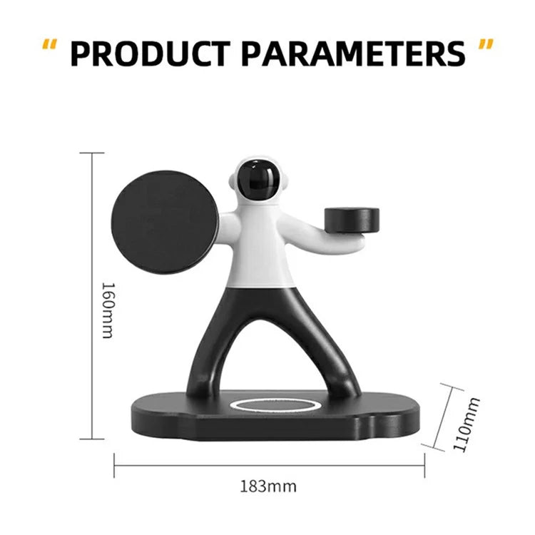 TH03 For Apple Watch / AirPods / Cellphone 3-in-1 Desktop Charging Stand 15W Magnetic Wireless Charger