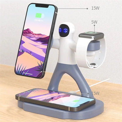 TH03 For Apple Watch / AirPods / Cellphone 3-in-1 Desktop Charging Stand 15W Magnetic Wireless Charger