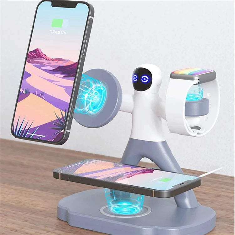TH03 For Apple Watch / AirPods / Cellphone 3-in-1 Desktop Charging Stand 15W Magnetic Wireless Charger
