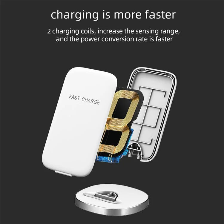 Wireless Charger 15W Fast Charging Stand Desk Phone Charger Pad