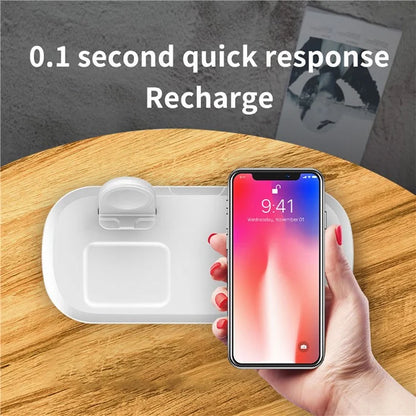 Wireless Charger for iPhone / AirPods / Apple Watch, Charging Station Stand 3-In-1 Charging Pad