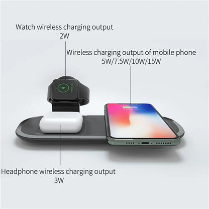 Wireless Charger for iPhone / AirPods / Apple Watch, Charging Station Stand 3-In-1 Charging Pad