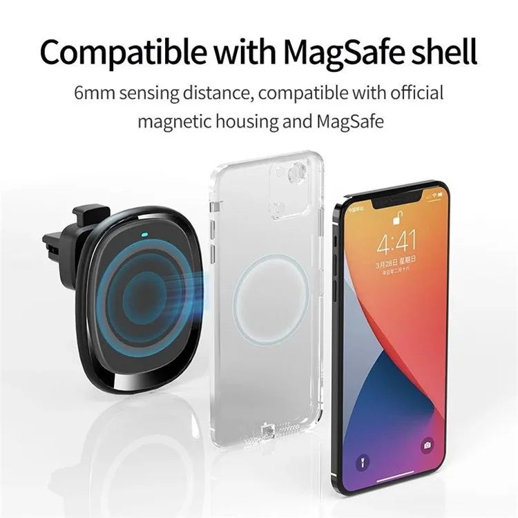 Compatible with MagSafe Magnetic Wireless Charger Car Mount Phone Bracket Holder for iPhone 12 13