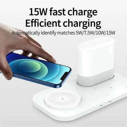 Phone Charging Station Earphone Wireless Charger Nightstand Lamp Home Decoration Birthday Gift