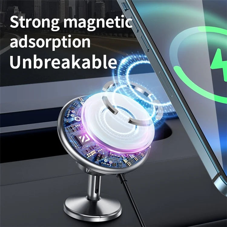 CF23 15W Car Mount Magnetic Wireless Charger 360 Degree Rotatable Fast Charging Stand