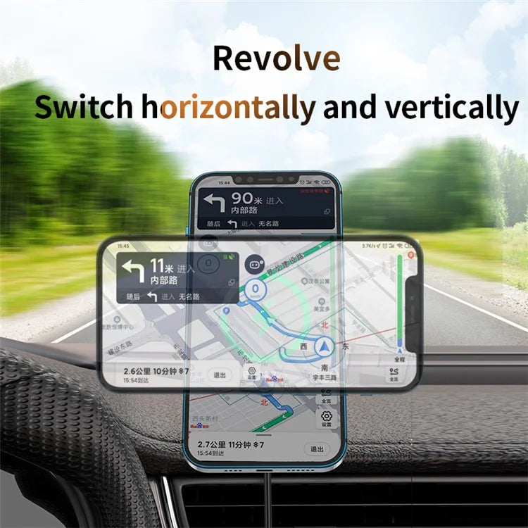 CF23 15W Car Mount Magnetic Wireless Charger 360 Degree Rotatable Fast Charging Stand