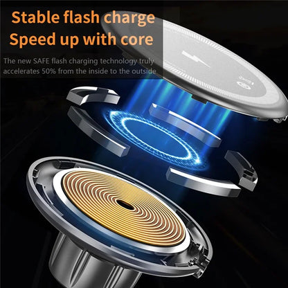 CF23 15W Car Mount Magnetic Wireless Charger 360 Degree Rotatable Fast Charging Stand