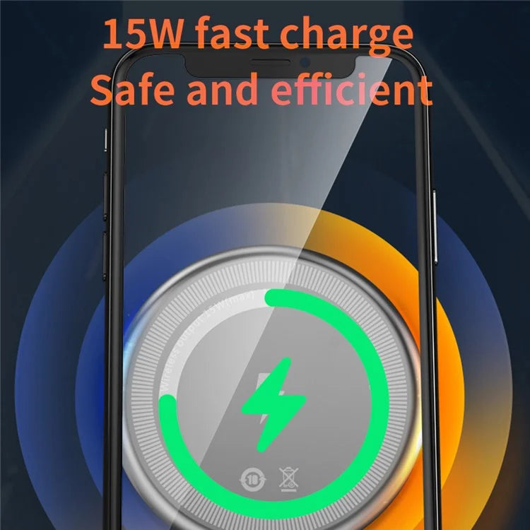 CF23 15W Car Mount Magnetic Wireless Charger 360 Degree Rotatable Fast Charging Stand