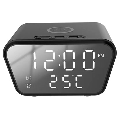 HT-301 Alarm Clock Wireless Charger 15W Fast Charging Station for Bedroom Bedside