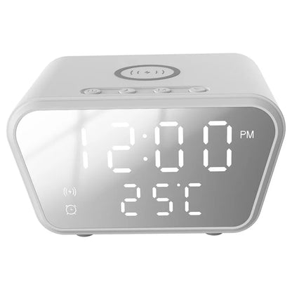 HT-301 Alarm Clock Wireless Charger 15W Fast Charging Station for Bedroom Bedside