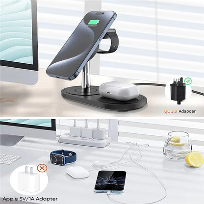 HT-534 For iPhone AirPods Apple Watch 15W Wireless Charger Fast Charging Stand