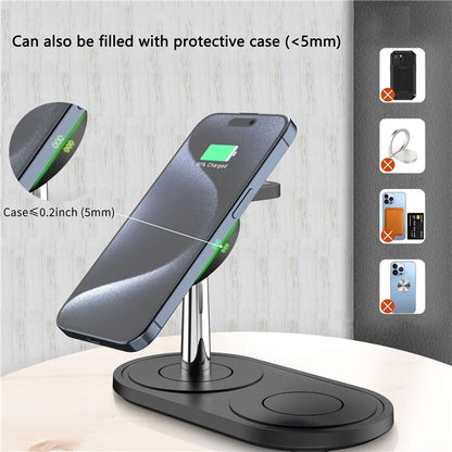 HT-534 For iPhone AirPods Apple Watch 15W Wireless Charger Fast Charging Stand