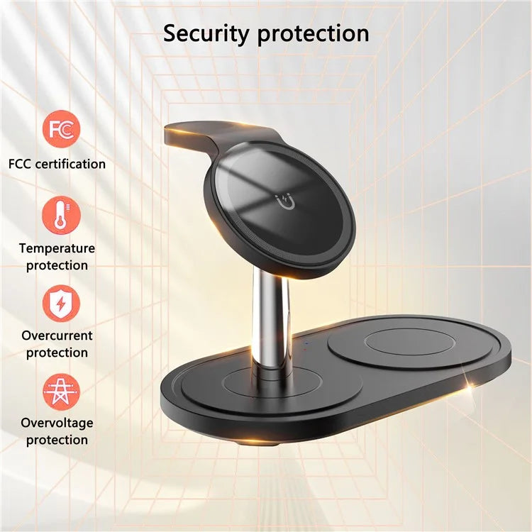 HT-534 For iPhone AirPods Apple Watch 15W Wireless Charger Fast Charging Stand
