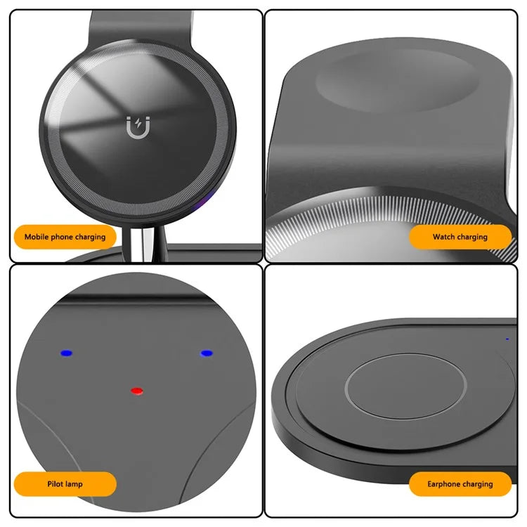 HT-534 For iPhone AirPods Apple Watch 15W Wireless Charger Fast Charging Stand