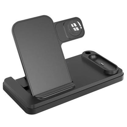 HT-504 For iPhone AirPods Apple Watch 15W Wireless Charger Fast Charging Stand with Pen Holder