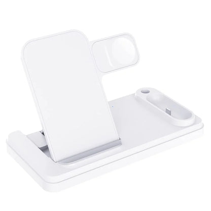 HT-504 For iPhone AirPods Apple Watch 15W Wireless Charger Fast Charging Stand with Pen Holder