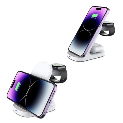 HT-512 For iPhone AirPods Apple Watch 15W Wireless Charger Fast Charging Stand Desk Phone Holder