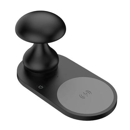 HT-513 2-In-1 Mushroom Night Lamp Wireless Charger Bedside Light