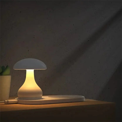 HT-513 2-In-1 Mushroom Night Lamp Wireless Charger Bedside Light