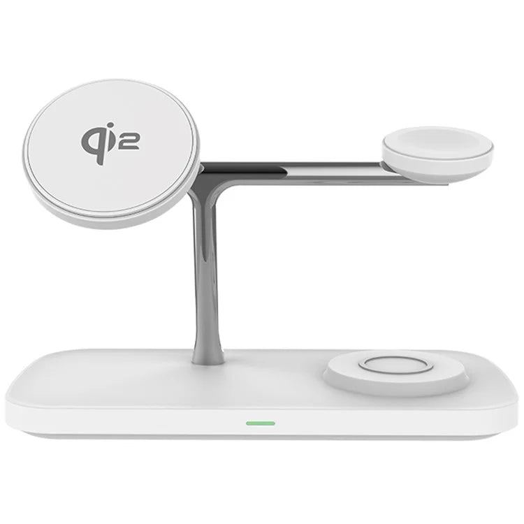 T255 Watch / Earphone / Cellphone 3-in-1 Desktop Charging Stand Qi2 15W Magnetic Wireless Charger