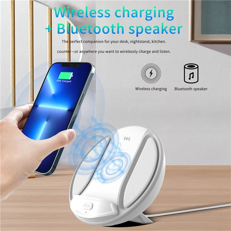 HT-529 15W Wireless Charger Phone Charging Pad with Bluetooth Speaker Function