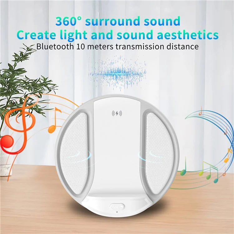 HT-529 15W Wireless Charger Phone Charging Pad with Bluetooth Speaker Function