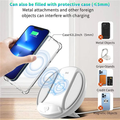 HT-529 15W Wireless Charger Phone Charging Pad with Bluetooth Speaker Function