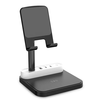 HT-531 15W Wireless Charger with Night Light Phone Bracket USB + Type-C Power Socket