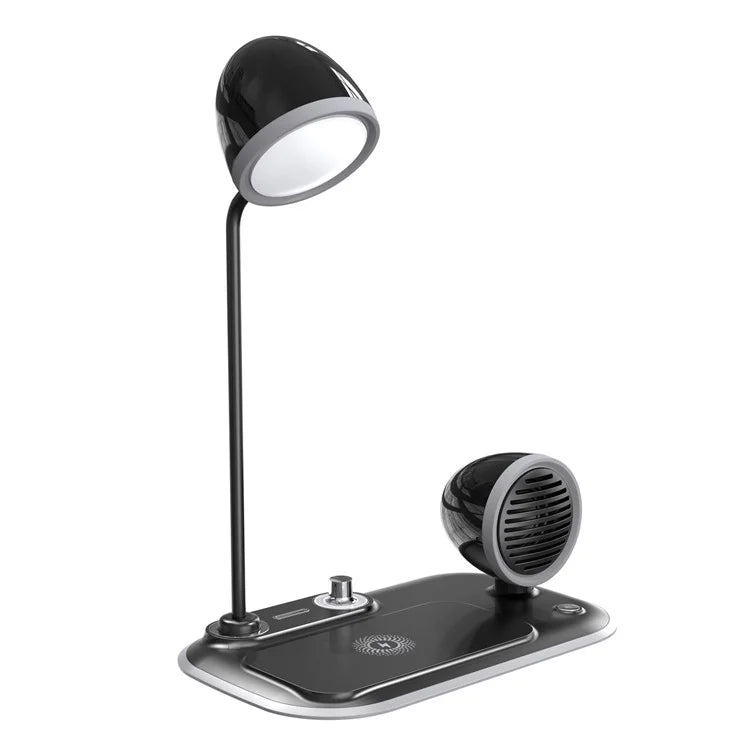HT-310 3-in-1 15W Wireless Charger 3 Light Modes LED Desk Lamp with Bluetooth Speaker