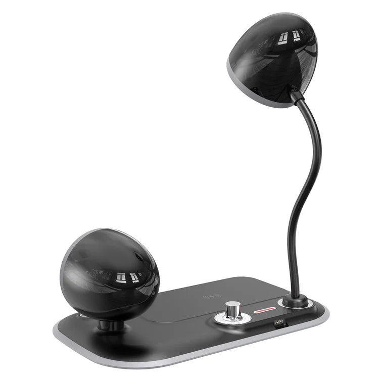 HT-310 3-in-1 15W Wireless Charger 3 Light Modes LED Desk Lamp with Bluetooth Speaker