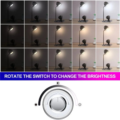 HT-310 3-in-1 15W Wireless Charger 3 Light Modes LED Desk Lamp with Bluetooth Speaker