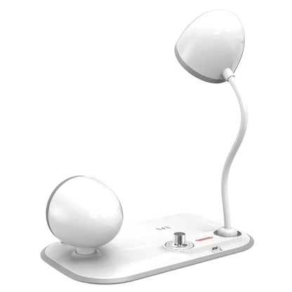HT-310 3-in-1 15W Wireless Charger 3 Light Modes LED Desk Lamp with Bluetooth Speaker