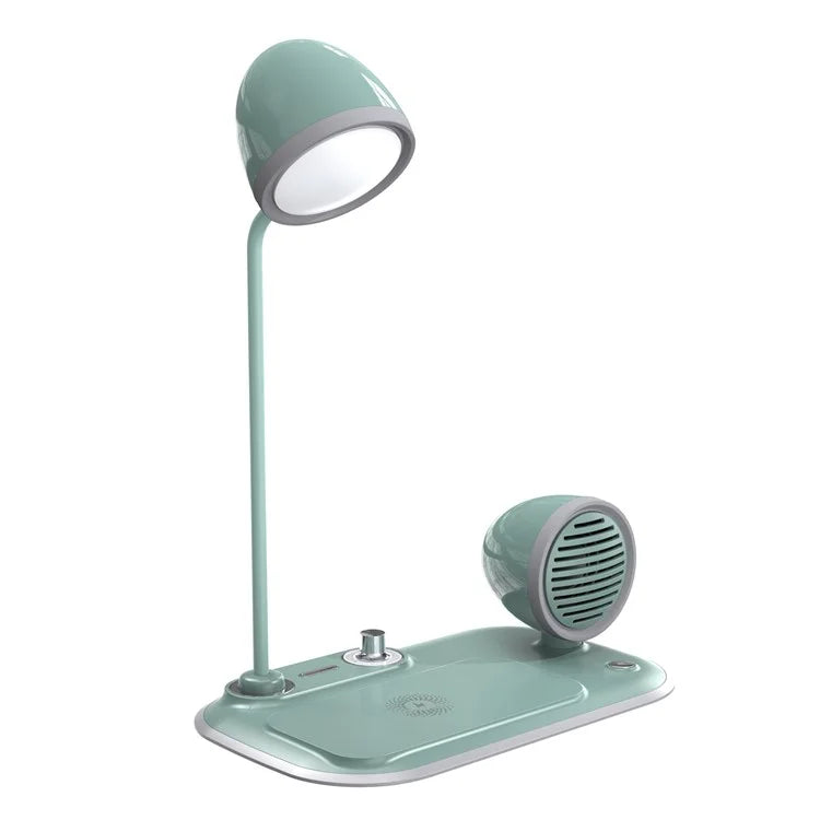HT-310 3-in-1 15W Wireless Charger 3 Light Modes LED Desk Lamp with Bluetooth Speaker