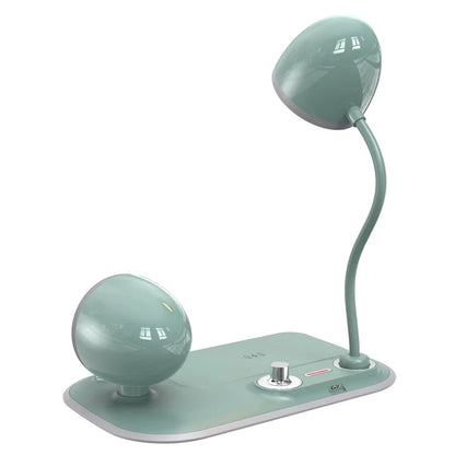 HT-310 3-in-1 15W Wireless Charger 3 Light Modes LED Desk Lamp with Bluetooth Speaker