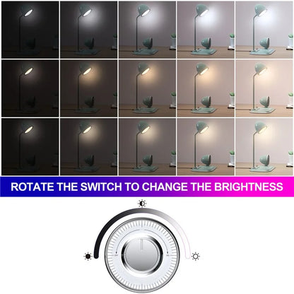 HT-310 3-in-1 15W Wireless Charger 3 Light Modes LED Desk Lamp with Bluetooth Speaker