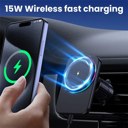 Compatible with MagSafe Magnetic Wireless Charger Car Air Outlet Mount Cell Phone Bracket Holder