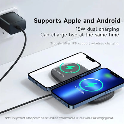 YN-102 Wireless Charger Dual Charging Pad for iPhone AirPods Samsung