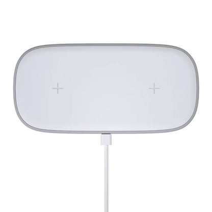 YN-102 Wireless Charger Dual Charging Pad for iPhone AirPods Samsung