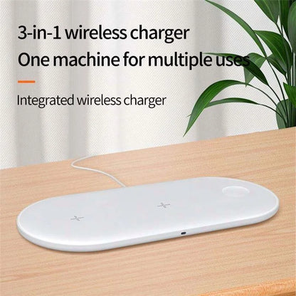 15W Max Charging Pad for Phone / Earbuds / Smart Watch 3-in-1 Desktop Wireless Charger