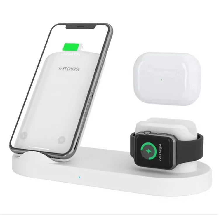 3-In-1 15W Wireless Charger Charging Pad Stand for Airpods, Cell Phone, Watch