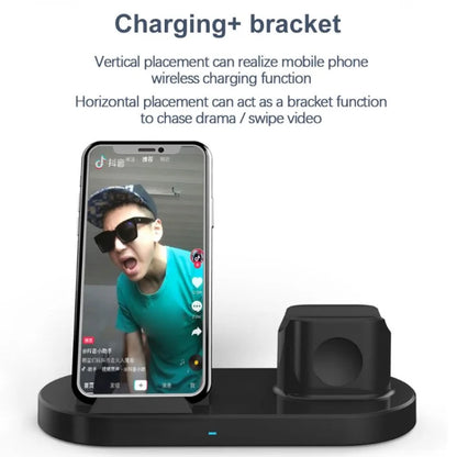 3-In-1 15W Wireless Charger Charging Pad Stand for Airpods, Cell Phone, Watch