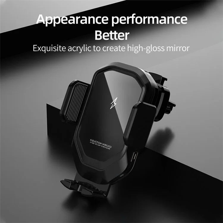 Mirror Surface Car Air Vent Clip Mobile Phone Holder 15W Fast Charging Wireless Charger