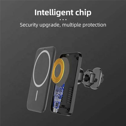 Car Phone Mount Magnetic Wireless Charger Air Outlet Cell Phone Bracket Compatible with MagSafe