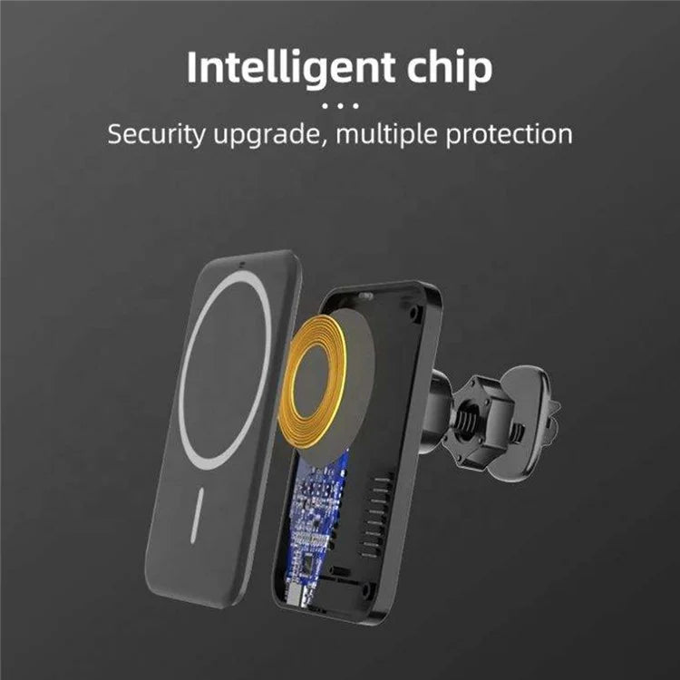 Car Phone Mount Magnetic Wireless Charger Air Outlet Cell Phone Bracket Compatible with MagSafe