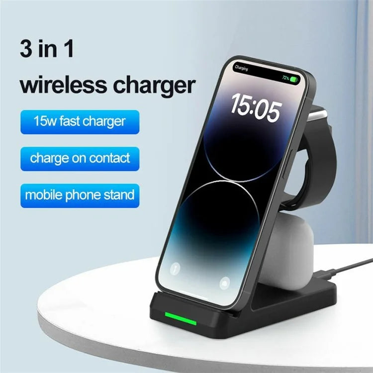 3-in-1 Wireless Charger for Airpods / Mobile Phone / Smart Watch Charging Station