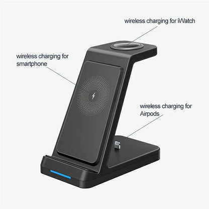 3-in-1 Wireless Charger for Airpods / Mobile Phone / Smart Watch Charging Station