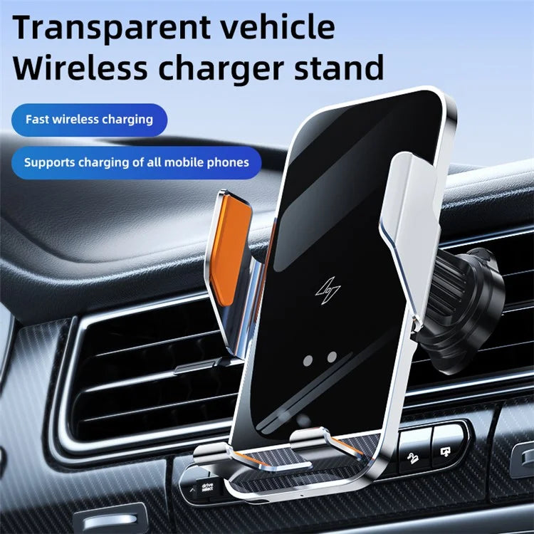 C8 15W Car Air Vent Phone Holder Wireless Charger Metal Charging Bracket