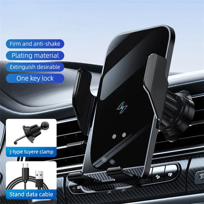 C8 15W Car Air Vent Phone Holder Wireless Charger Metal Charging Bracket